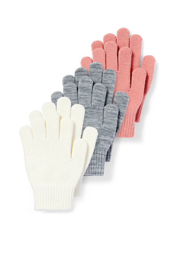 Bild 1 von C&A Multipack 3er-Handschuhe, Rosa, Größe: 128-152