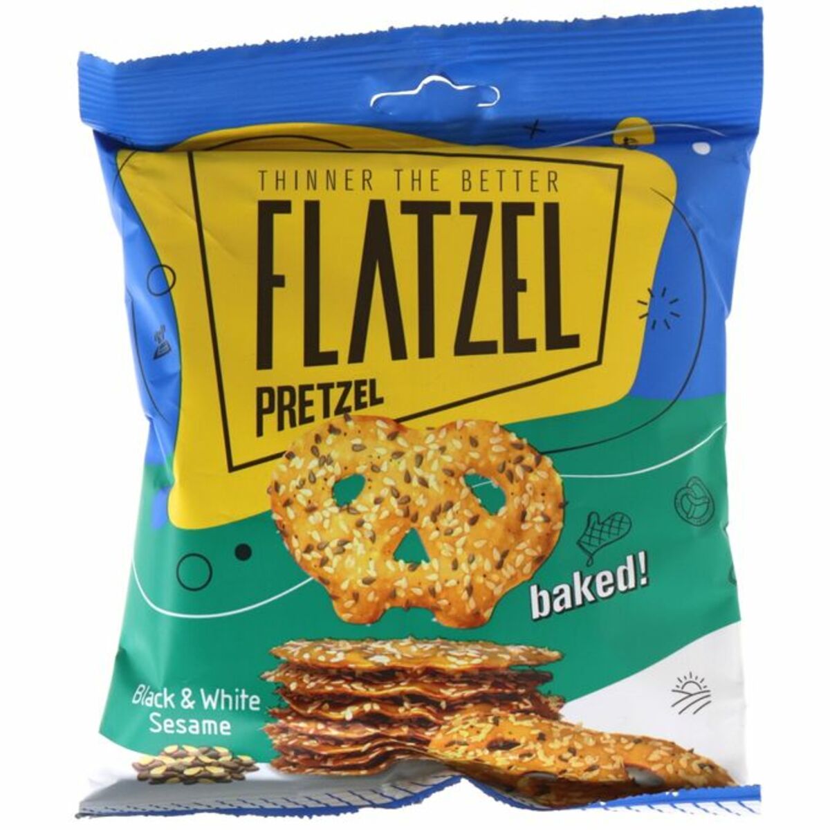 Flatzel 2 x Gesalzene Mini-Brezeln mit schwarzem &amp; weißem Sesam von ...