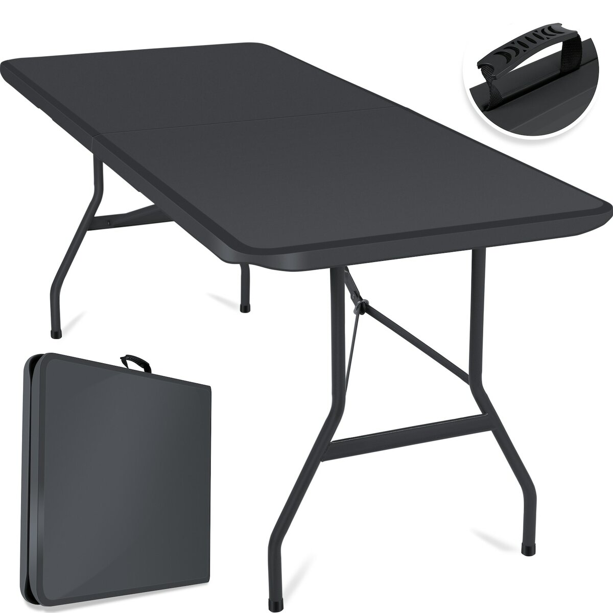 Bild 1 von KESSER® Buffettisch Tisch klappbar Kunststoff 183x76 cm Campingtisch Partytisch Klapptisch Gartentisch für Garten, Terrasse und Balkon zusammenklappbar 8 Personen inkl. Tragegriff