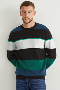 C&A Pullover-gestreift, Schwarz, Größe: S