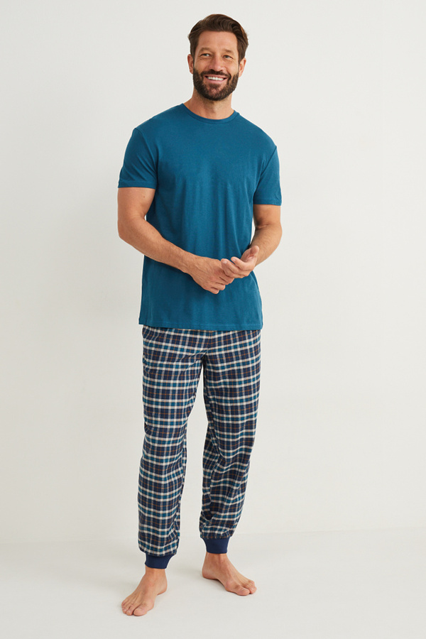Bild 1 von C&A Pyjama mit Flanellhose, Blau, Größe: S