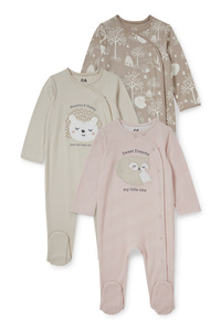 C&A Multipack 3er-Baby-Schlafanzug, Beige, Größe: 68