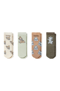 C&A Multipack 4er-Bambi-Baby-Socken mit Motiv, Beige, Größe: 21-23