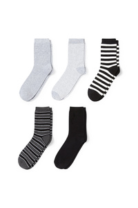 C&A Multipack 5er-Socken, Schwarz, Größe: 35-38