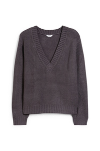 C&A CLOCKHOUSE-Pullover mit V-Ausschnitt, Grau, Größe: XL