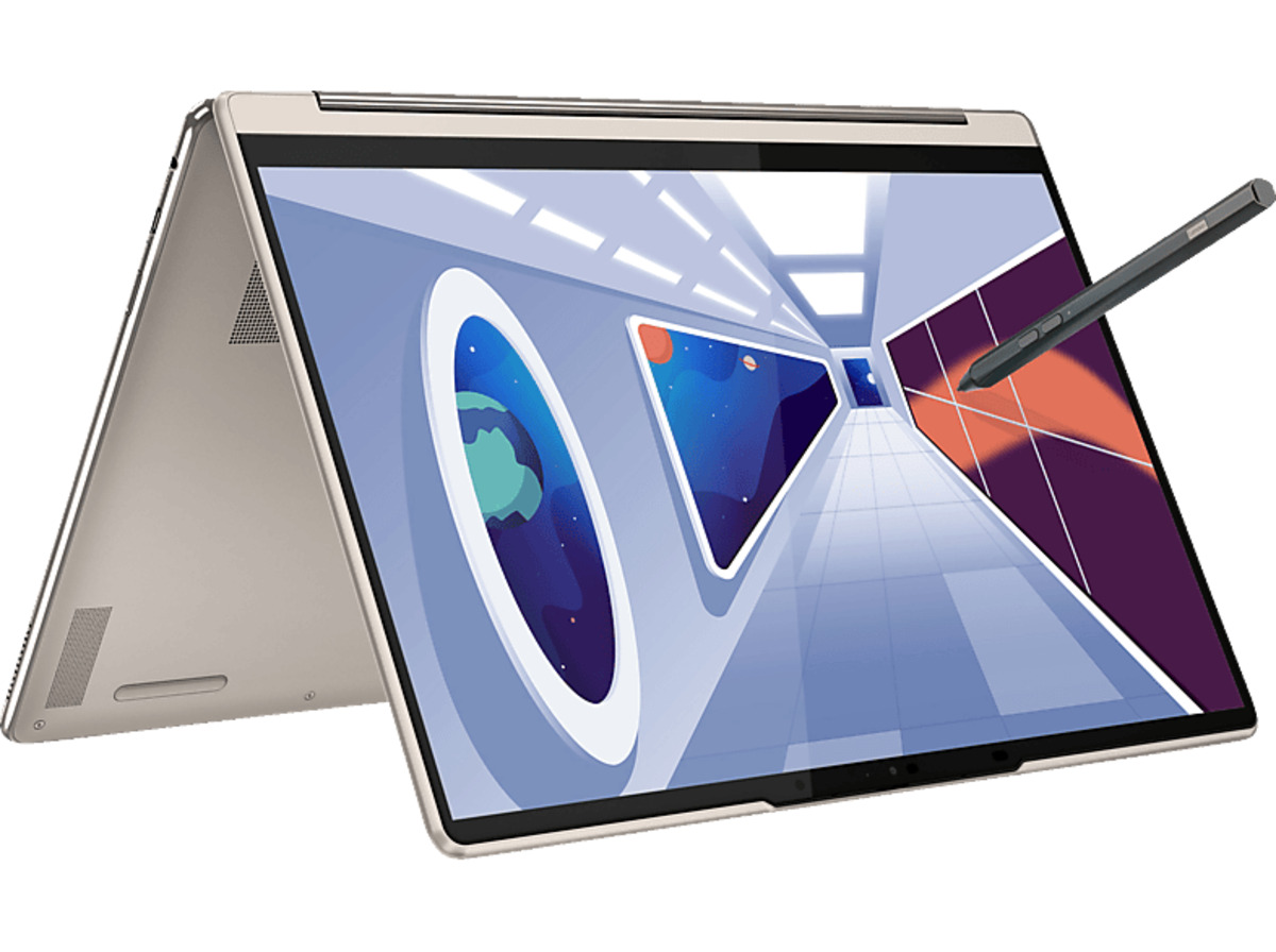 Bild 1 von LENOVO Yoga 9i (8. Generation), Premium Convertible Notebook mit 14 Zoll Display Touchscreen, Intel® Core™ i7 Prozessor, 16 GB RAM, 1 TB SSD, Intel iris Xe Grafik, Oatmeal/Champagnersilber