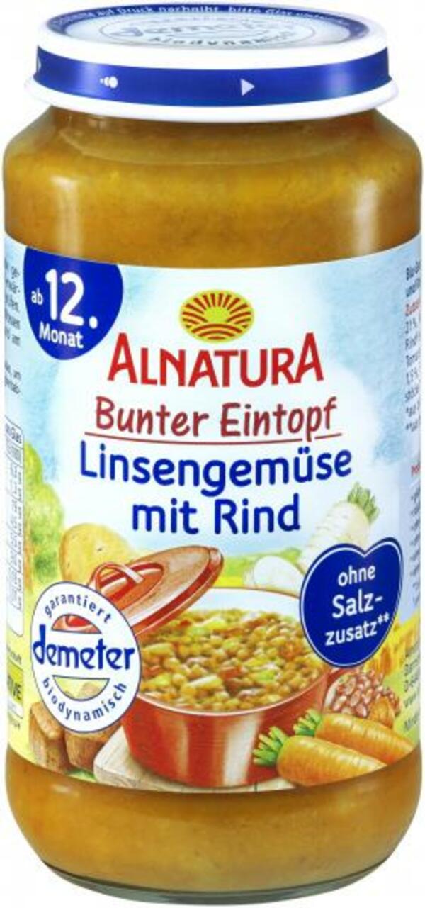 Bild 1 von Alnatura Bunter Eintopf Linsengemüse mit Rind