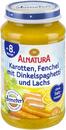 Bild 1 von Alnatura Karotten, Fenchel mit Dingelspaghetti und Lachs