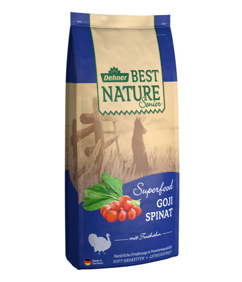 Bild 1 von Dehner Best Nature Trockenfutter für Hunde Senior Superfood, Goji Spinat