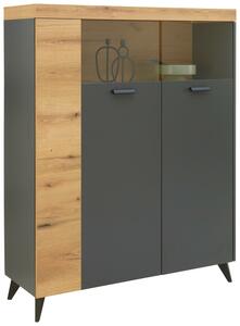 Highboard in Anthrazit/Eichefarben