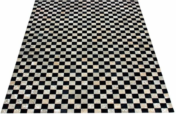 Bild 1 von Lederteppich Beron, Bruno Banani, rechteckig, Höhe: 8 mm, Schachbrettmuster, echt Leder, flacher Teppich