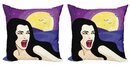 Bild 1 von Kissenbezug »Modern Accent Doppelseitiger Digitaldruck«, Abakuhaus (2 Stück), Halloween Vampir-Mädchen auf Friedhof