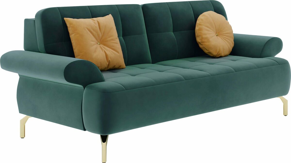 Bild 3 von sit&more 2,5-Sitzer Orient 1, inkl. 2 Zierkissen mit Strass-Stein, goldfarbene Metallfüße