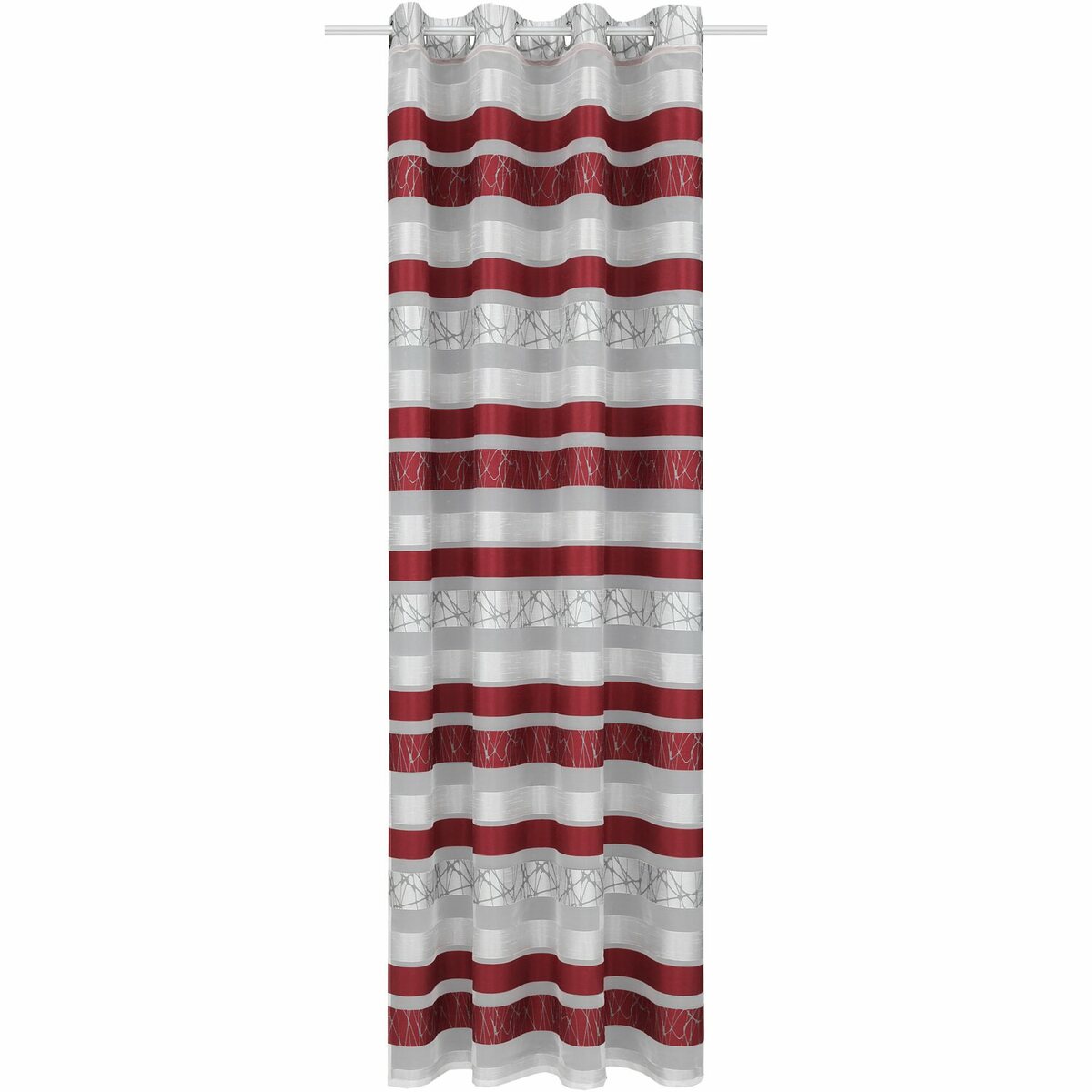 Bild 1 von Ösenschal Webstreifen und Struktur Rot 245 cm x 135 cm