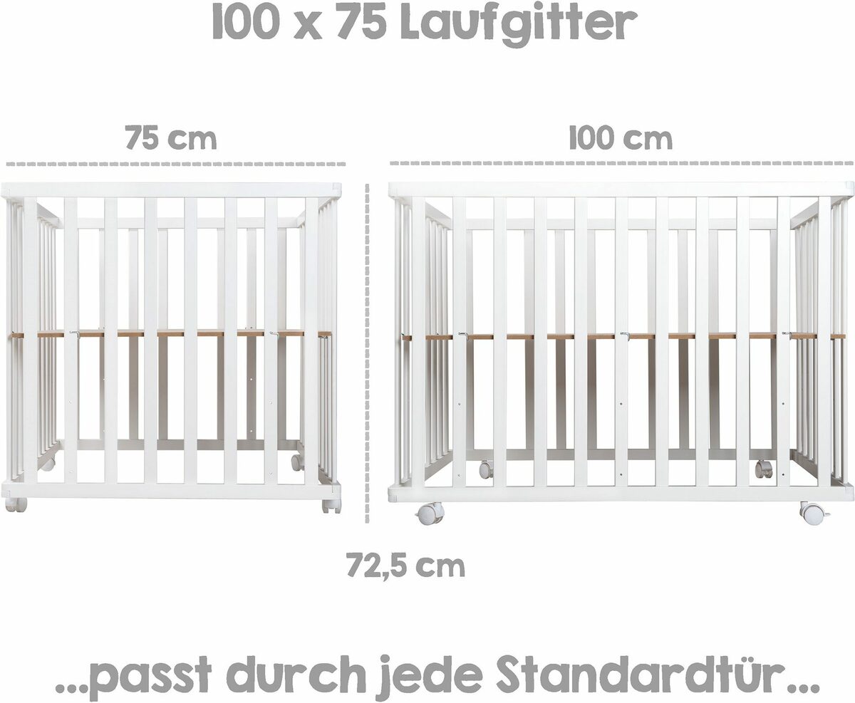 Bild 3 von roba® Laufgitter Sternenzauber grau, 100x75 cm, mit Stoffeinlage und Nestchen