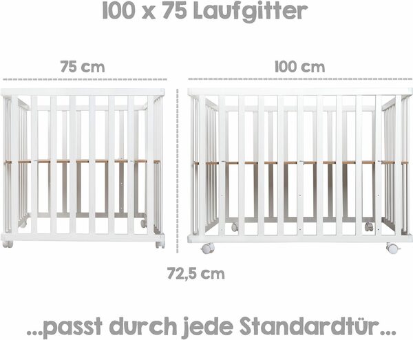 Bild 3 von roba® Laufgitter Sternenzauber grau, 100x75 cm, mit Stoffeinlage und Nestchen