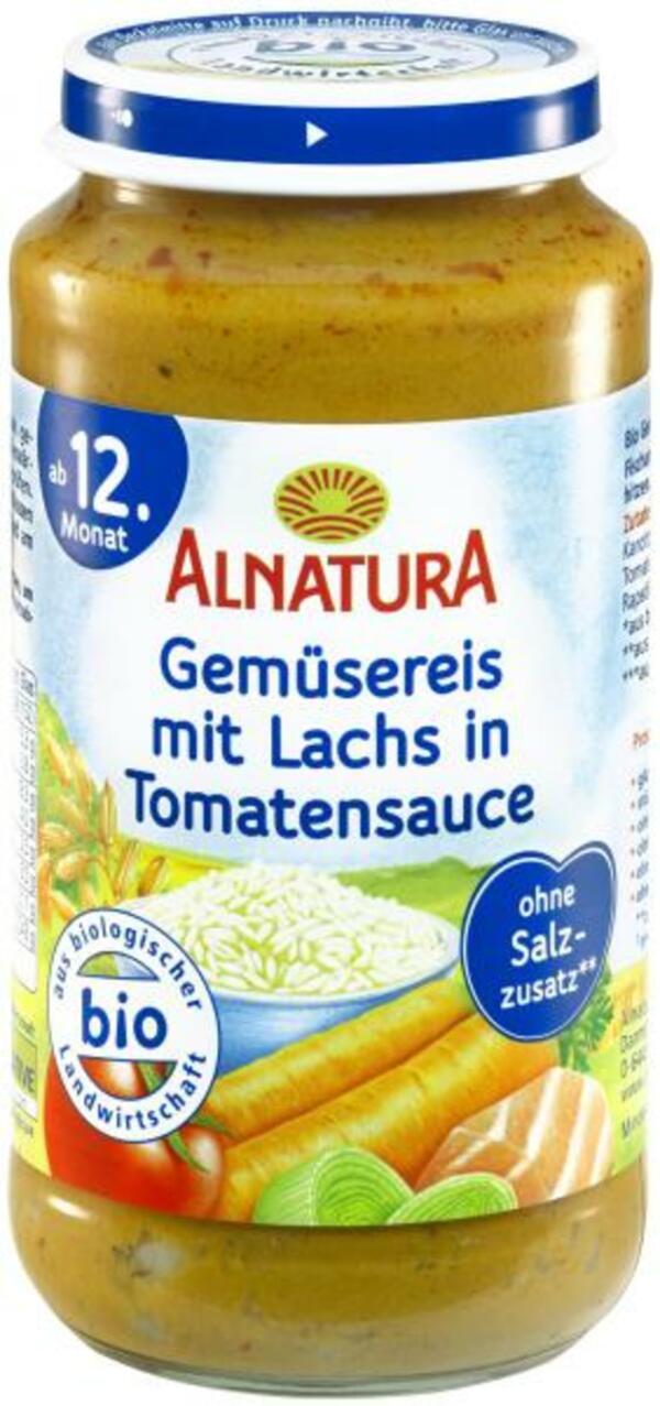 Bild 1 von Alnatura Gemüsereis mit Lachs in Tomatensauce