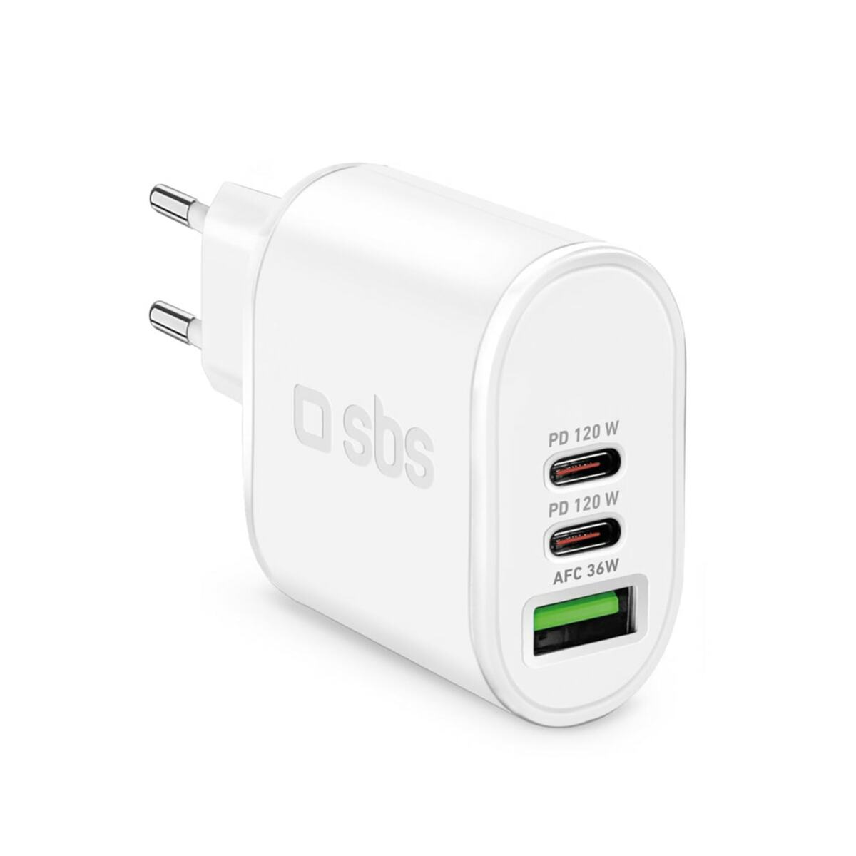 Bild 1 von Ultraschnelles GaN 120-W-Ladegerät, USB-C und USB-A, Weiß