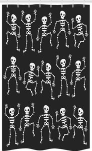 Abakuhaus Duschvorhang »Badezimmer Deko Set aus Stoff mit Haken« Breite 120 cm, Höhe 180 cm, Skelett Halloween-Spaß-Tanz