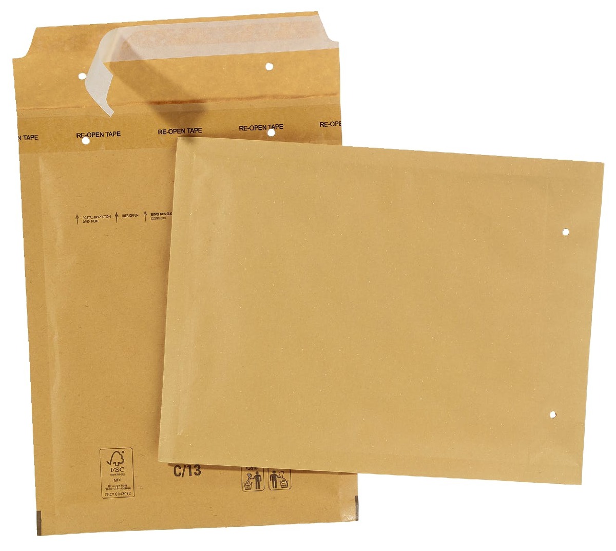 Bild 1 von SIGMA Luftpolstertaschen, DIN C13, ohne Fenster, haftklebend, braun, 10 Stück