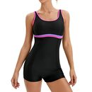 Bild 1 von Veranohub Damen Sport Einteiliger Badeanzug Racerback/U-Back Badeanzug Body Shaping Bademode