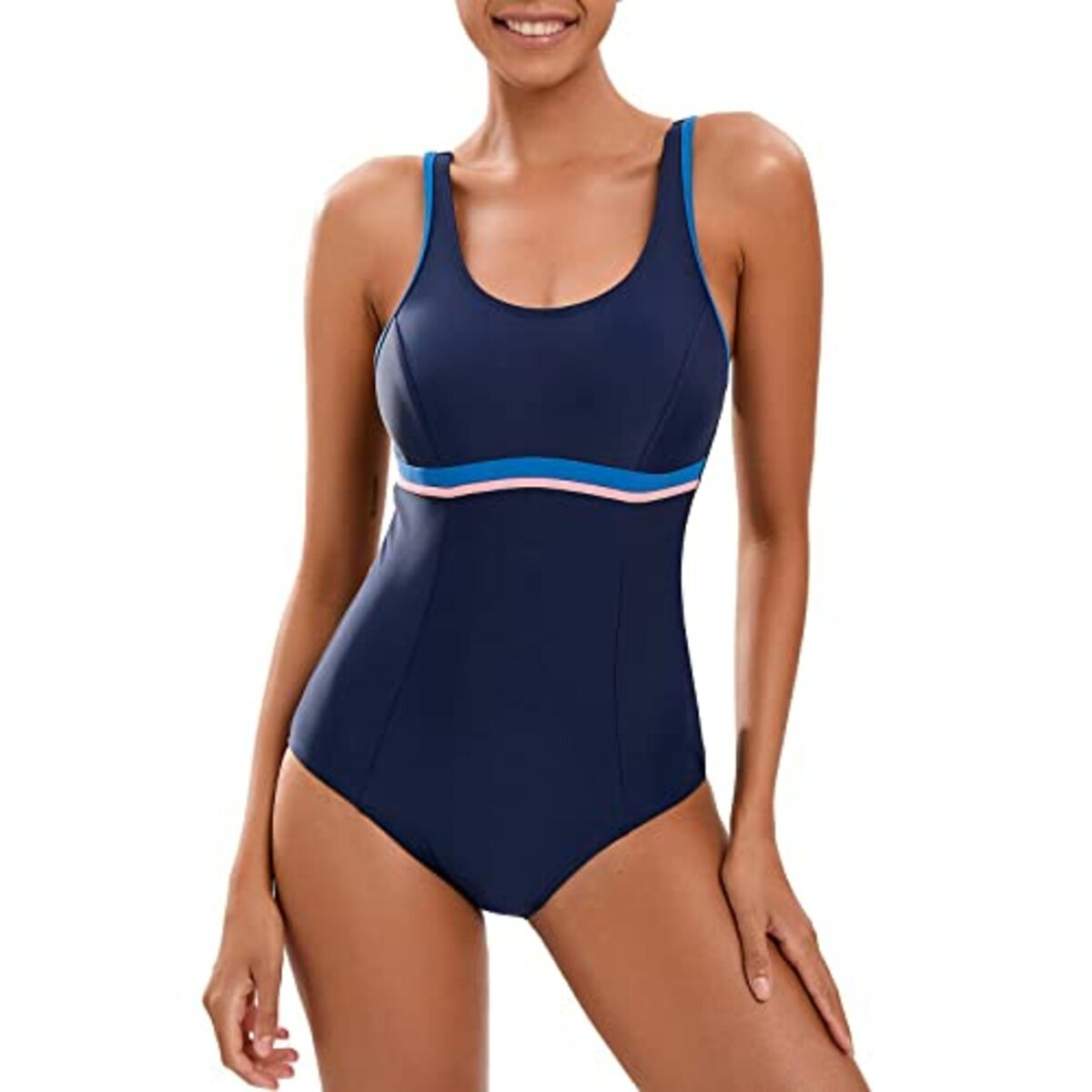 Bild 1 von Veranohub Damen Sport Einteiliger Badeanzug Racerback/U-Back Badeanzug Body Shaping Bademode