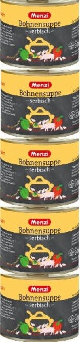 Bild 1 von Menzi Serbische Bohnensuppe Mit Weißen Bohnen und Schweinefleisch  5 x 200 ml (1 l)