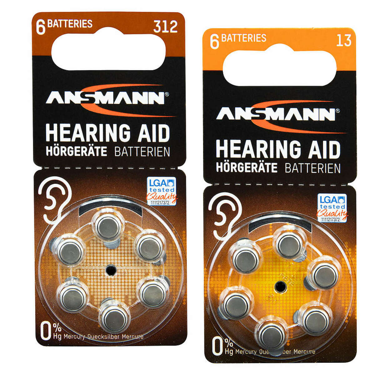 Bild 1 von ANSMANN Hörgerätebatterien Typ 312/PR41 oder Typ 13/PR48