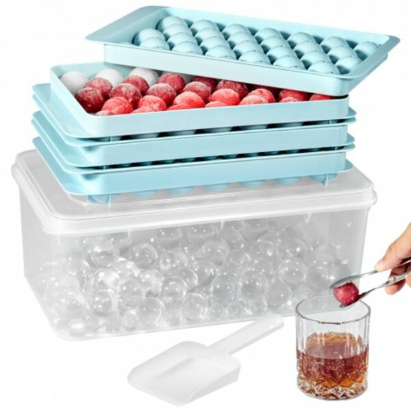 Bild 1 von VEVOR Eiswürfelbereiter Eiswürfelformen 33 / 104 Stk.Pro Mal Eiskugel 2,8/1,5 cm Eiswürfelform Eiskugelforner Eisschaufel, Strapazierfähige Eiswürfelformen Eiswürfelbehälter Whisky, Americano