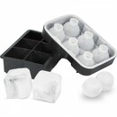 Bild 1 von VEVOR 6-teiliger Eiswürfelbereiter Eiswürfelformen 5 cm Eiskugel Eiswürfelform Eiskugelforner, Strapazierfähige Eiswürfelformen Eiswürfelbehälter Schwarz Whisky, Americano, Getränke, Säfte u