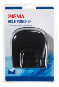 SIGMA Locher PU 01, Metall, schwarz, 2-fach, 35 Blatt