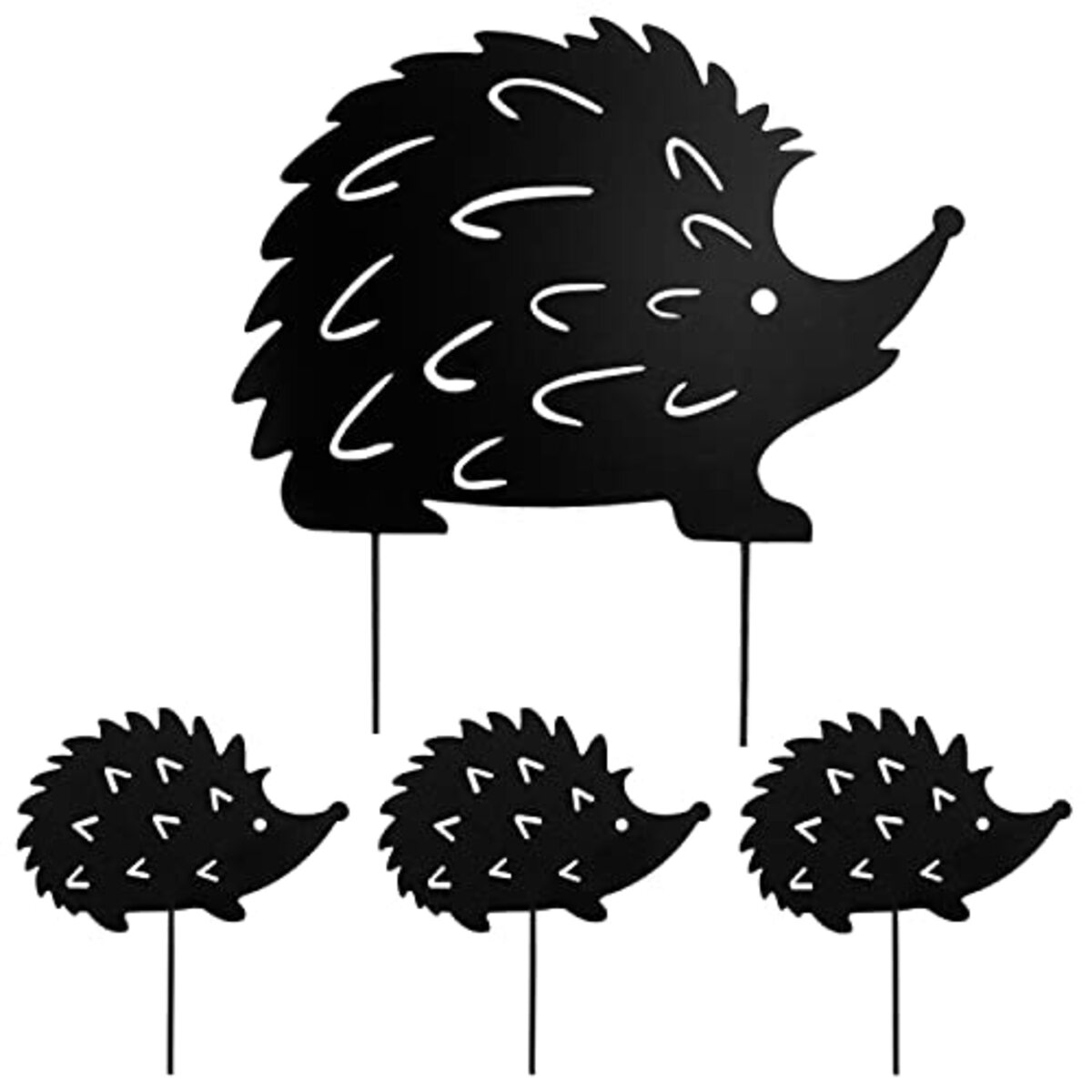 Bild 1 von XISUN Gartenstecker Igel Gartendeko Metall Edelrost Blumenst