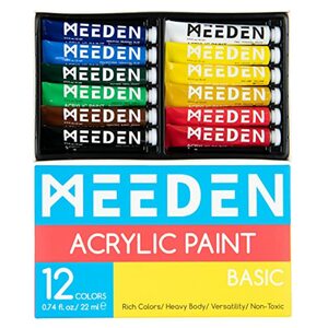 MEEDEN Acrylfarbe Set Metallic, Satz mit 12 Farben(22 ml), u