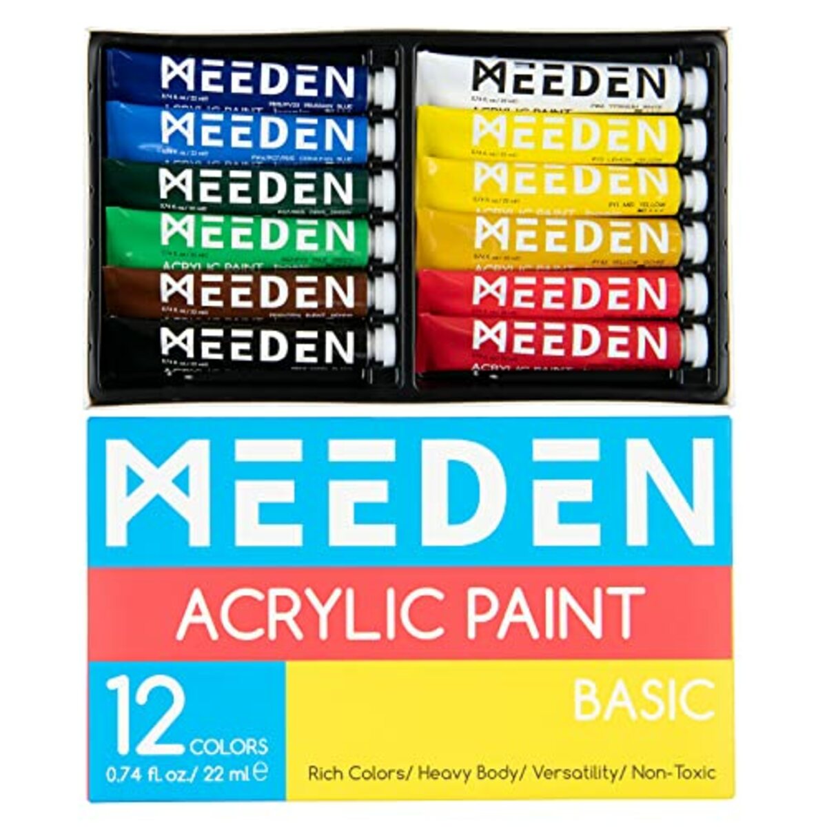 Bild 1 von MEEDEN Acrylfarbe Set Metallic, Satz mit 12 Farben(22 ml), u
