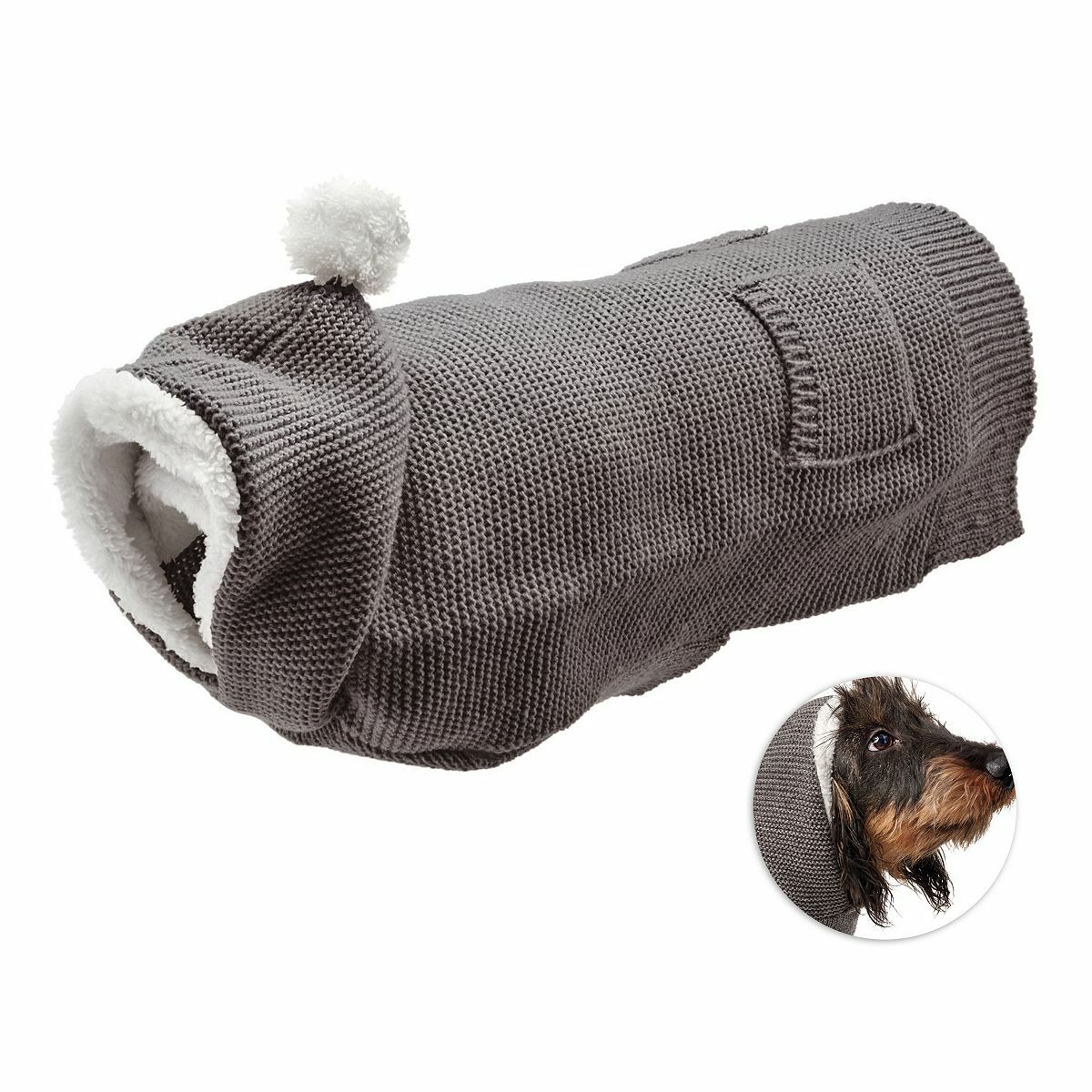 Bild 1 von HUNTER® Hundepullover RÖGLA Strick-Optik Plüschkapuze weich & anschmiegsam