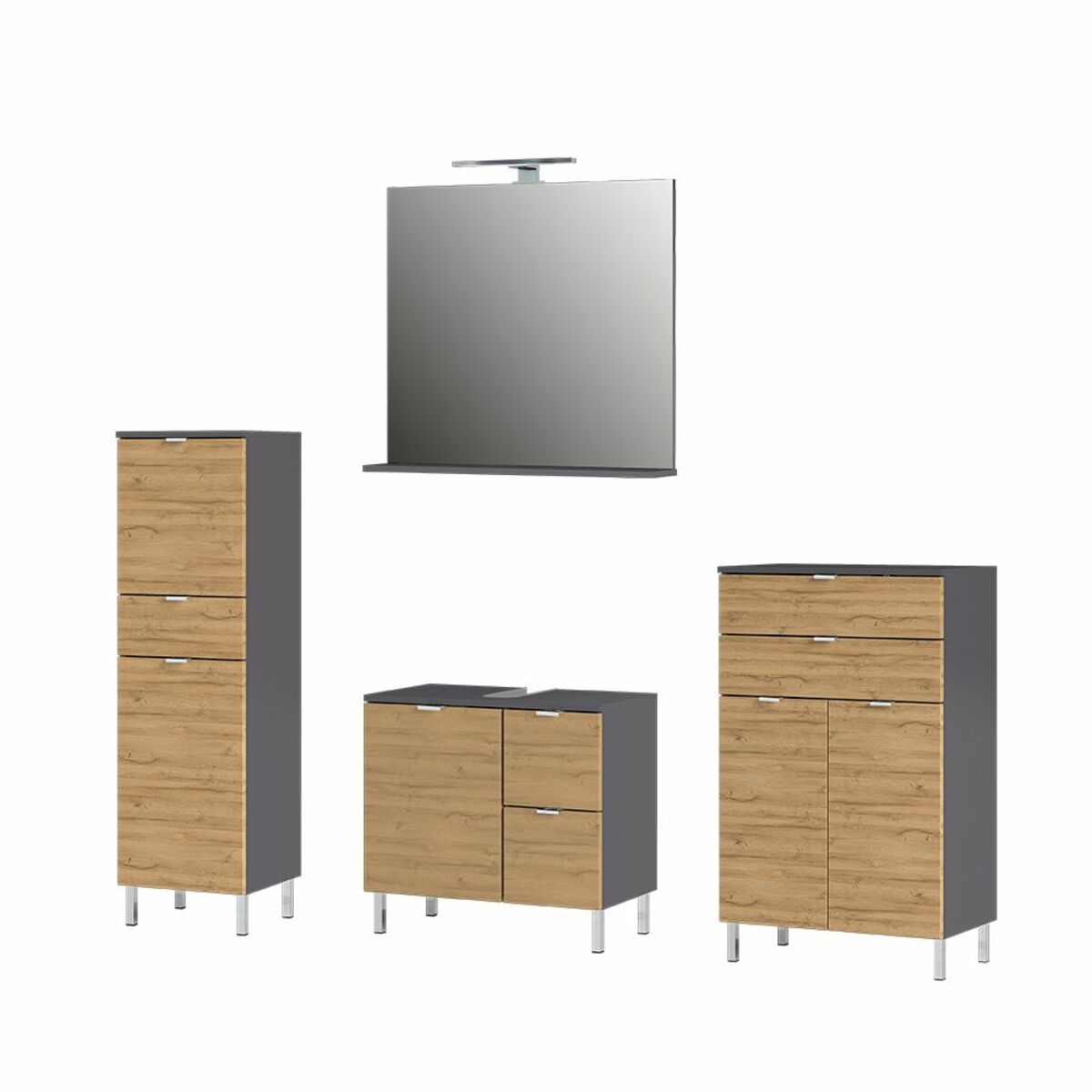Bild 1 von Trendstabil GW-MAURESA Badmöbel Set 5 8340 Graphit/Grandson-Eiche-Nb.