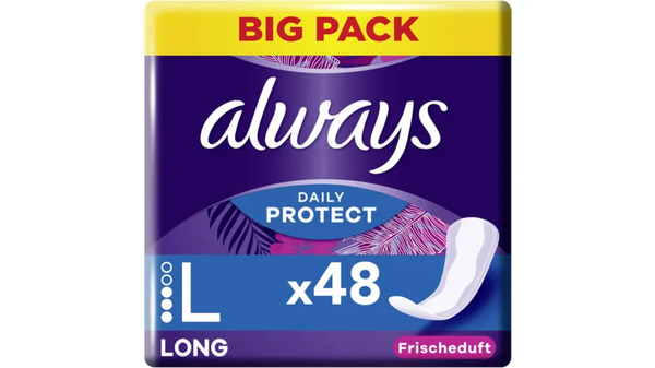 Bild 1 von Always DAILY Slipeinlagen always Slipeinlage Daily Protect Long mit Frischeduft BigPack 48