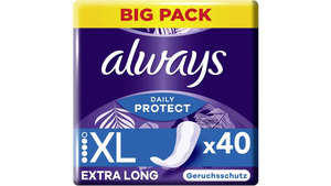 Always DAILY Slipeinlagen Protect Extra Long mit leichtem Duft BigPack 40ST