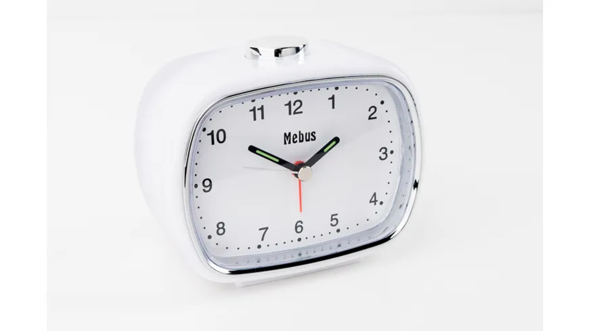 Bild 1 von Mebus Quarzwecker Analog weiß