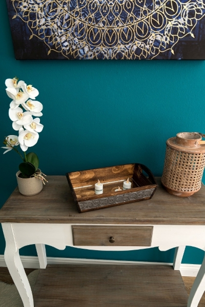 Bild 4 von MyFlair Metall/Holz Tablett "Nassar", mit Spiegel - Klein