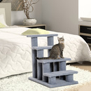 Bild 2 von PawHut Tiertreppe Katzentreppe Hundetreppe Treppe für Katze und Hunde 4 Stufen Beige/Grau 63,5x43x60