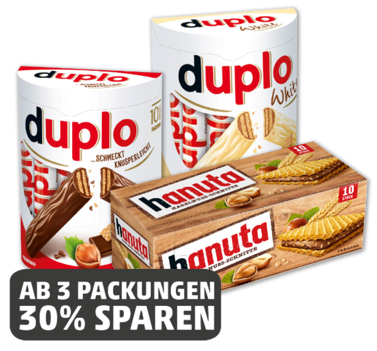 Bild 1 von FERRERO Hanuta, Duplo oder Duplo white
