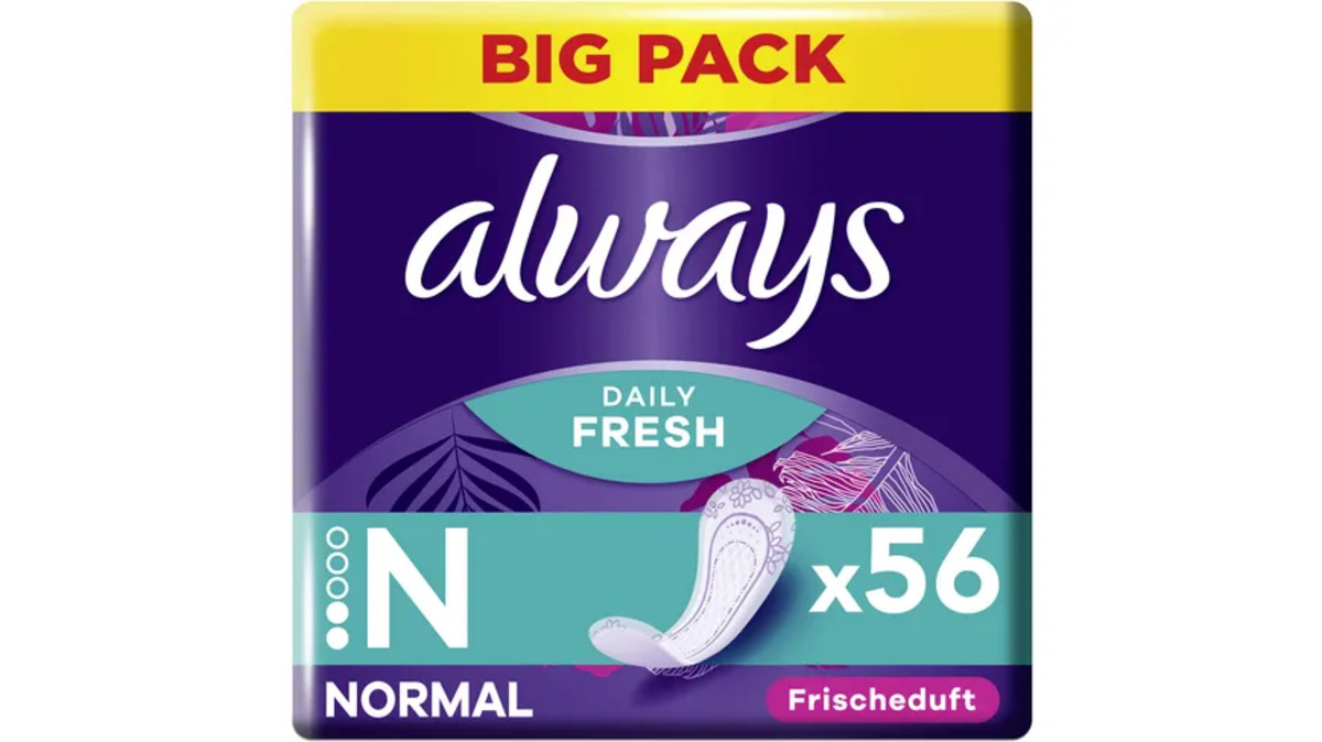 Bild 1 von Always DAILY Slipeinlagen Fresh Normal mit Frischeduft BigPack 56 Stück