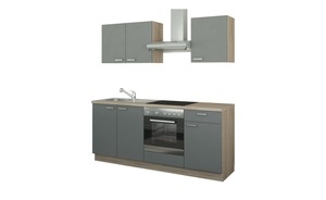 Küchenzeile mit Elektrogeräten grau Maße (cm): B: 200 Küchen