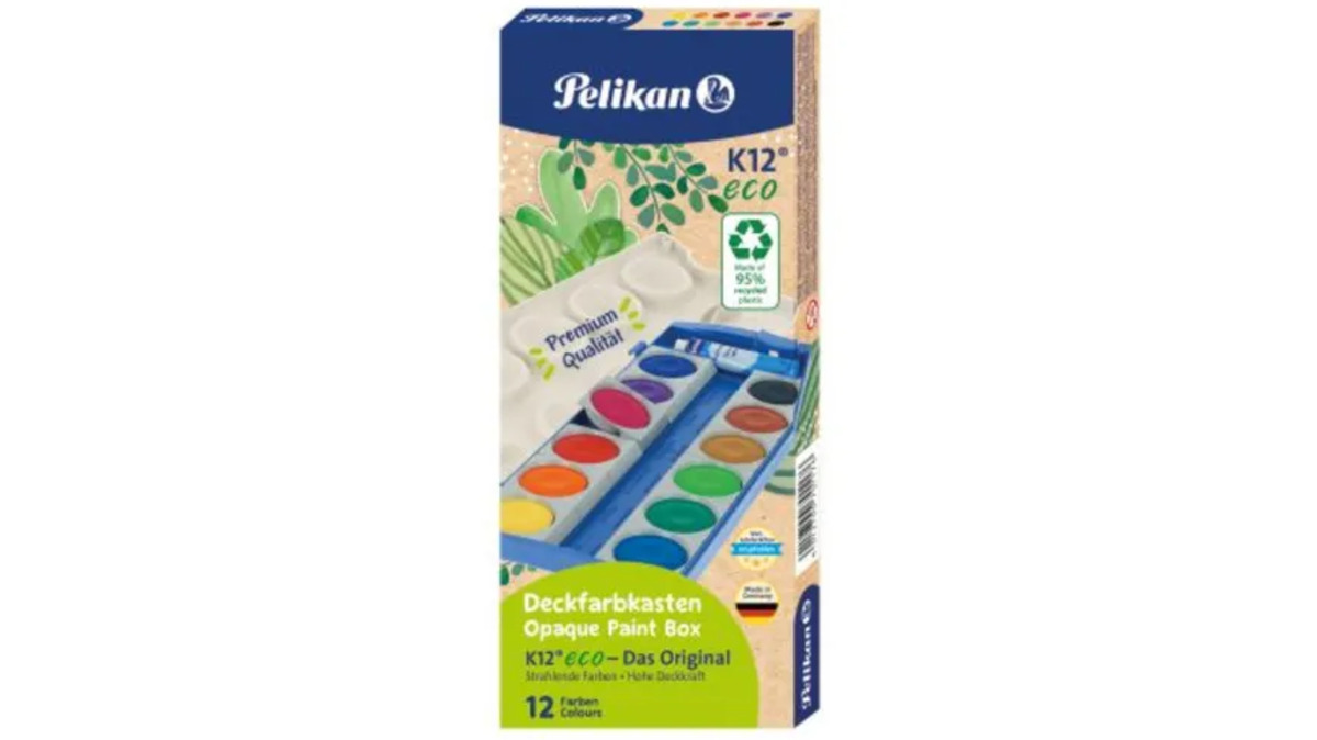 Bild 1 von Pelikan Deckfarbkasten K12® eco inkl. Deckweiß 12 Farben