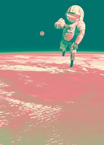 Komar Fototapete "Spacewalk", bedruckt-Comic-Retro-mehrfarbig, BxH: 200x280 cm