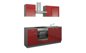 Küchenzeile mit Elektrogeräten rot Maße (cm): B: 200 Küchen