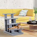 Bild 3 von PawHut Tiertreppe Katzentreppe Hundetreppe Treppe für Katze und Hunde 4 Stufen Beige/Grau 63,5x43x60