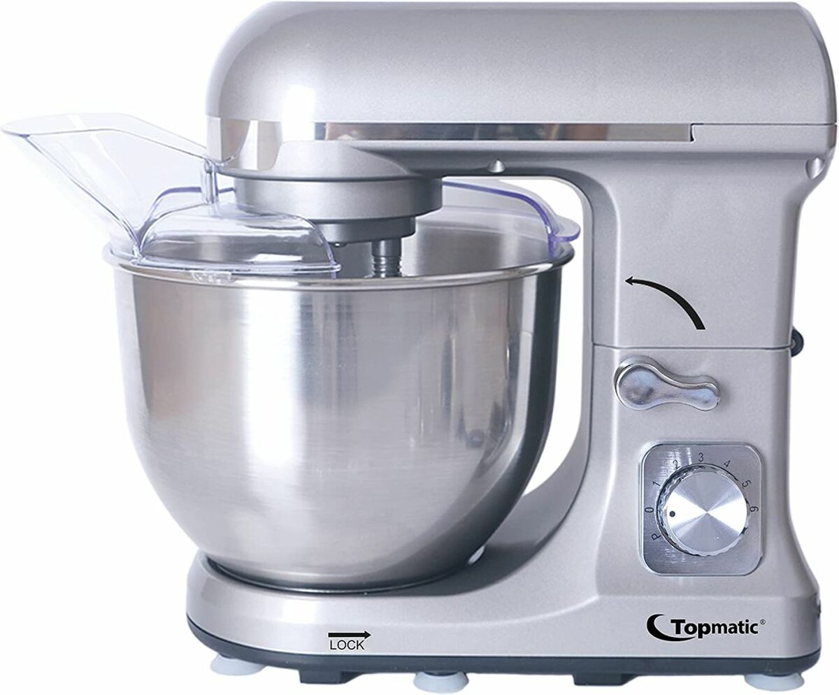 Bild 1 von Topmatic PKM-1400.2 Silberfarben Multifunktionsmixer 1400W 1400 Watt 5 L Küchenmaschine Teigmaschine