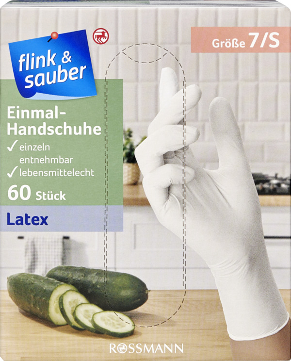Bild 1 von flink & sauber Einmal-Handschuhe Latex Gr. S